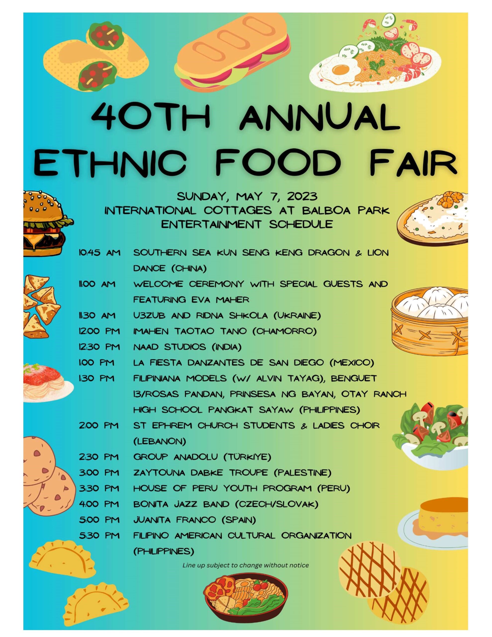 40th Annual Ethnic Food Fair - The House of Pacific Relations presents its 40th Annual Ethnic Food Fair with the International Cottages in Balboa Park.