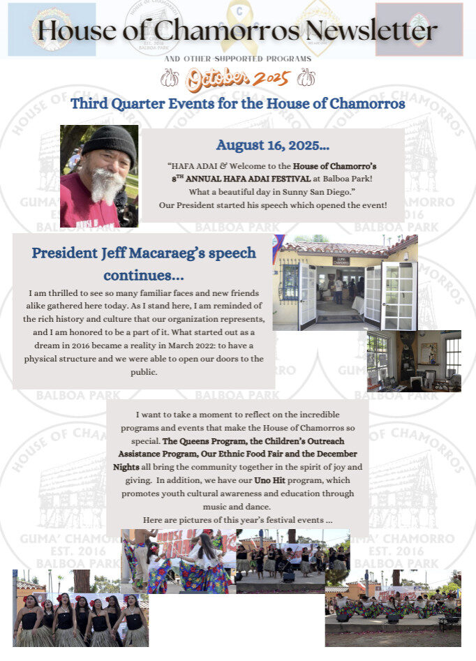 House of Chamorros Newsletter Fall