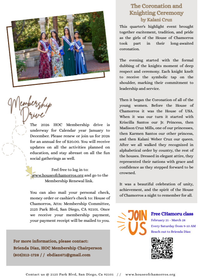 House of Chamorros Enewsletter January 2026