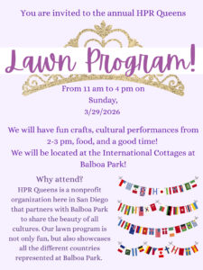 Celebrate Culture at the HPR Queens Lawn Program in Balboa Park