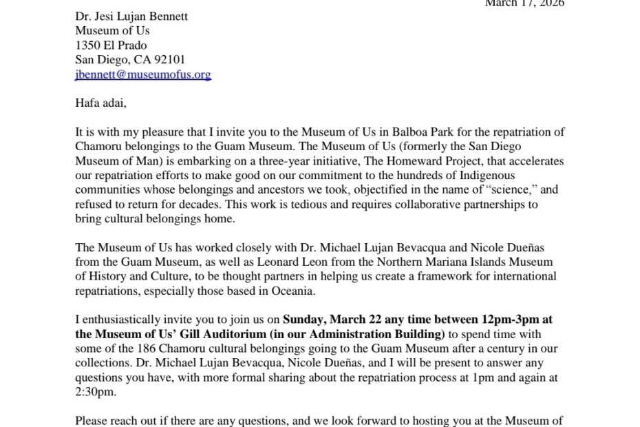 Bringing Chamoru Heritage Home: A Milestone in Repatriation at the Museum of Us
