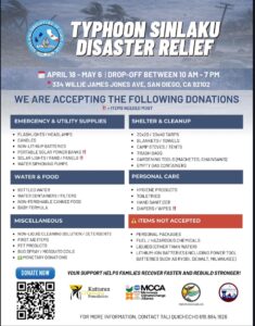 Typhoon Sinlaku Disaster Relief Drive